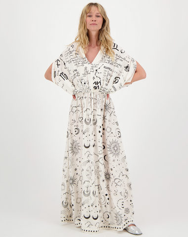 Rose Zodiac Kaftan Dress