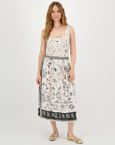 Vanessa Zodiac Printed Midi Skirt