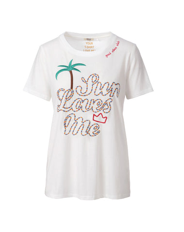 Willow Palm Embroidered T-Shirt