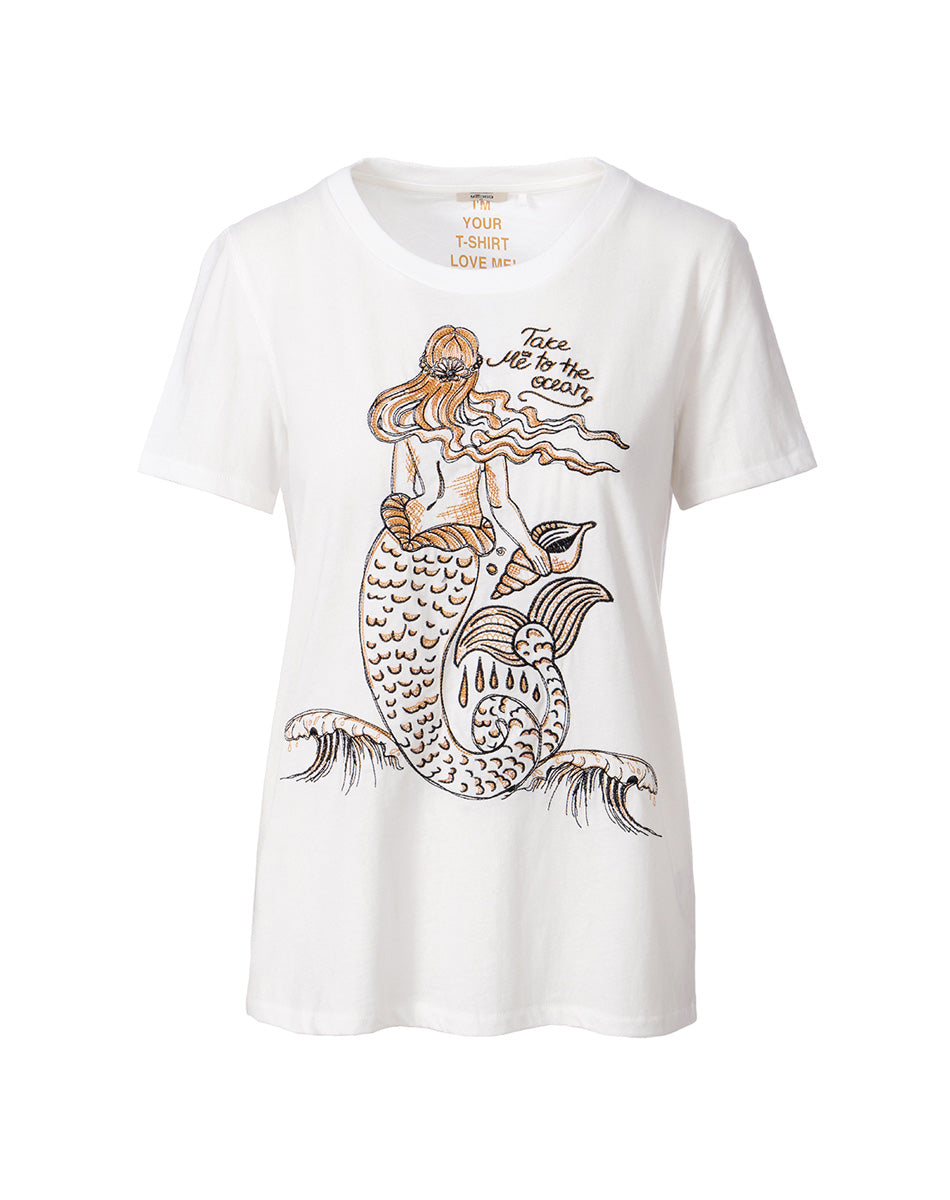 Willow Mermaid Embroidered T-Shirt