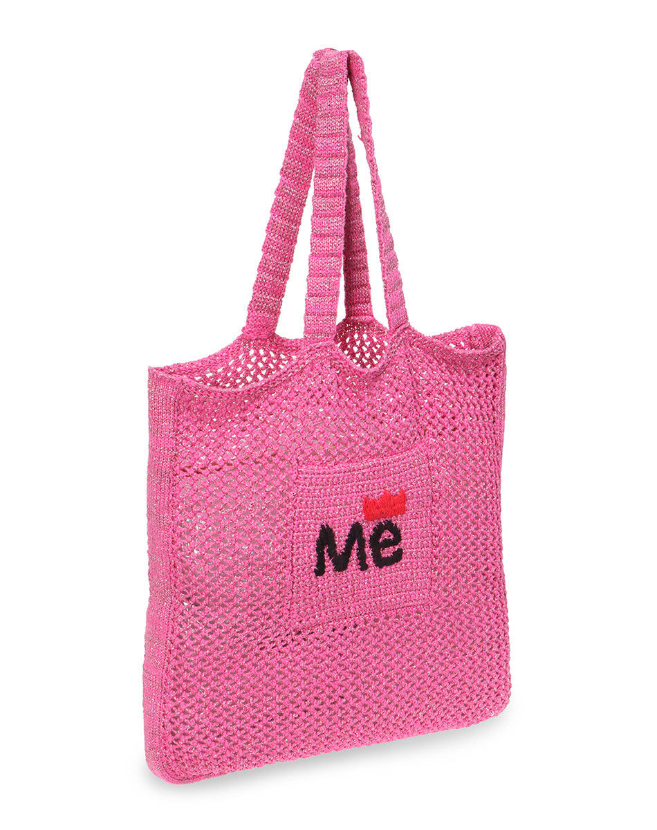Remi Crochet Pink Shopper Bag