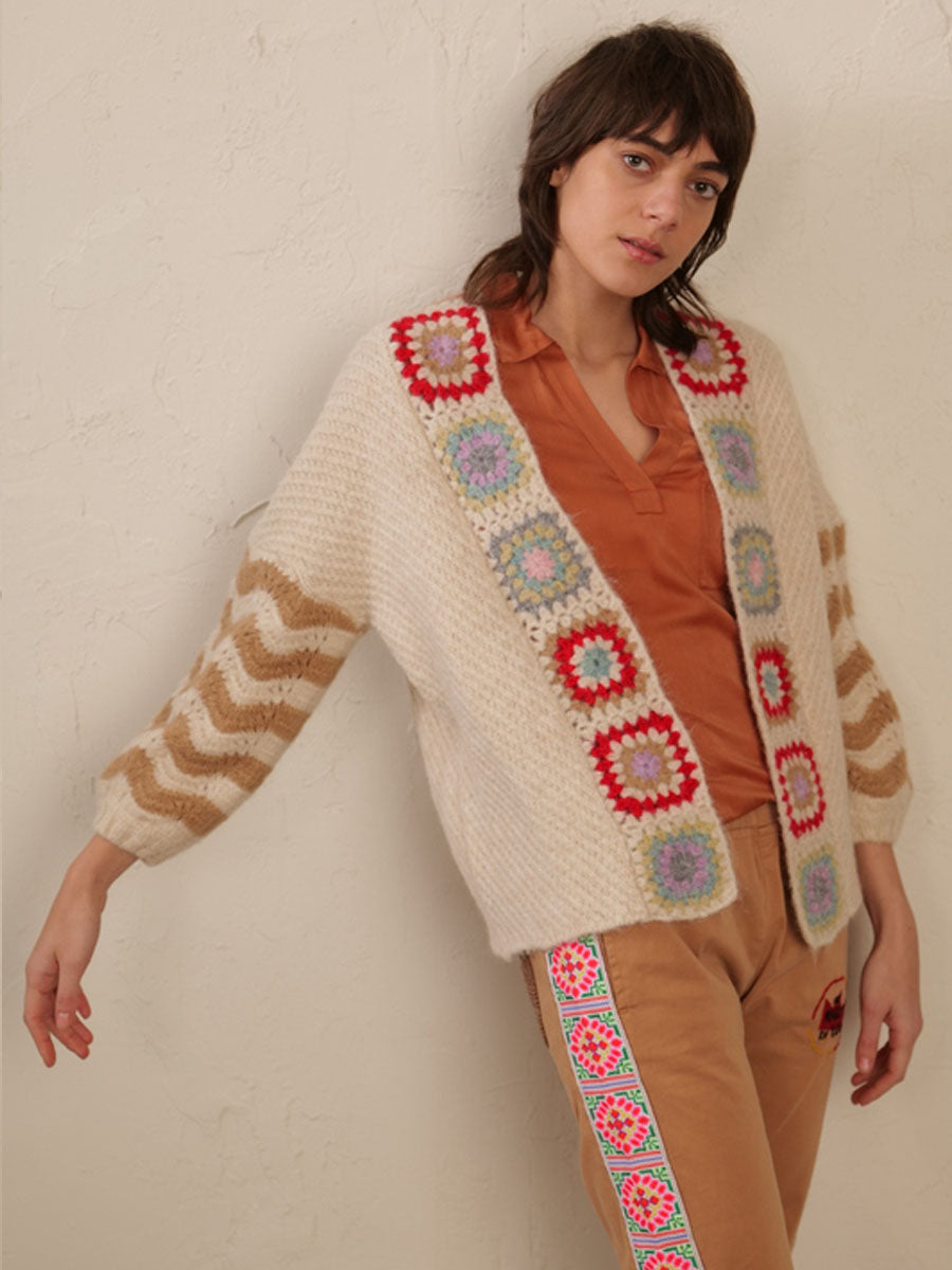 Gloria Natural Crochet cardigan