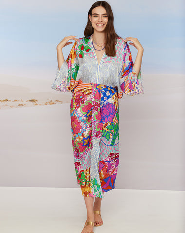 Sophia Kimono Rangoli Dress