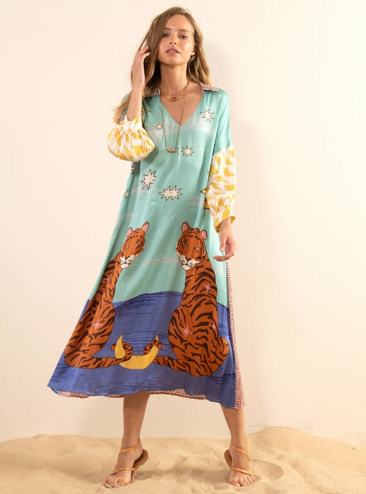 FASHION Lena Me369 printed ME369 dress- –